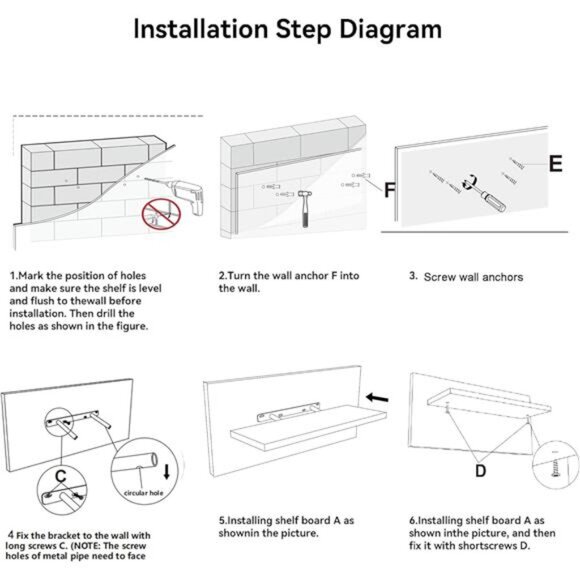 Black Floating Shelves for Wall, 4 Sets Room Storage Shelves, Display Shelves - Picture 6 of 7